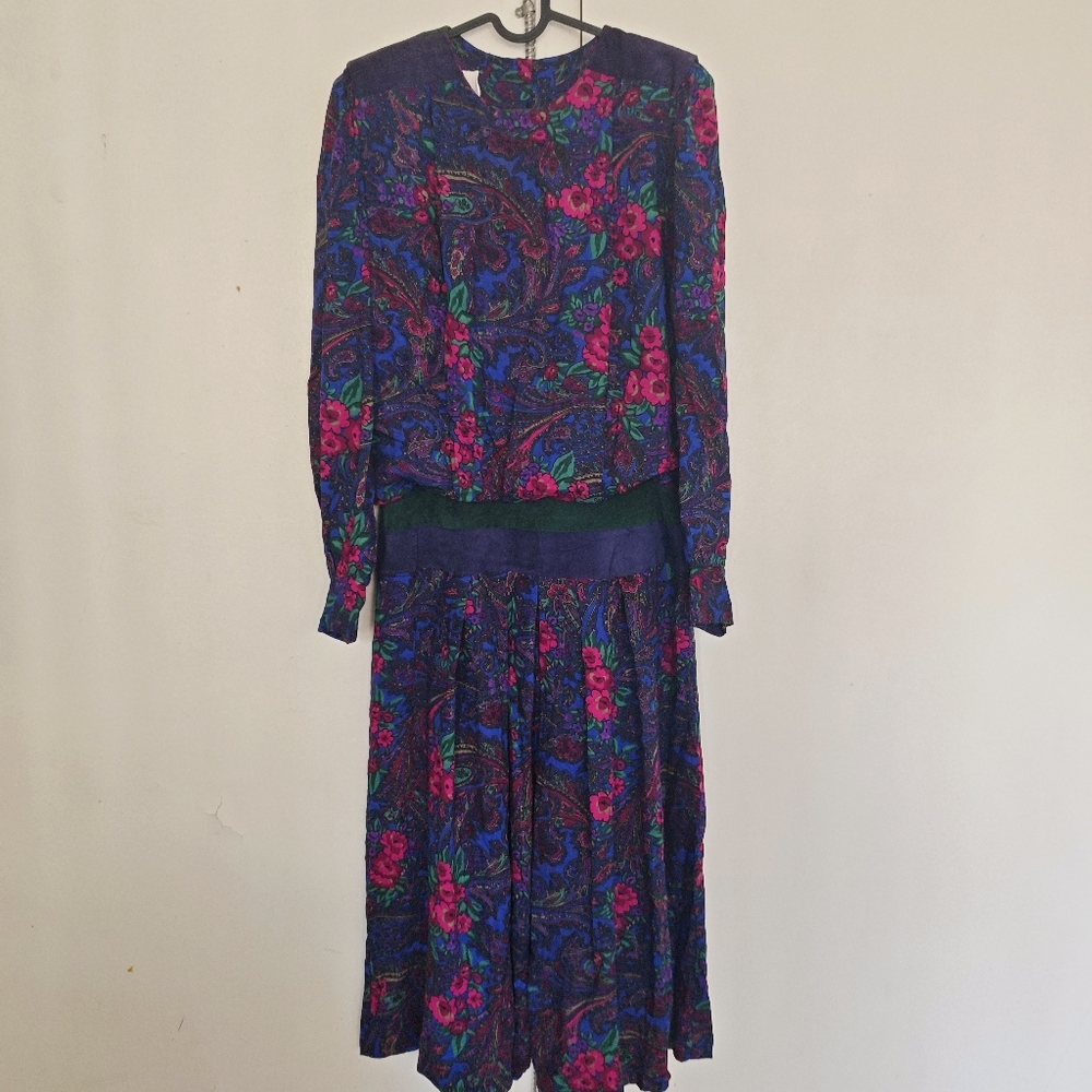 VTG ILGWU Floral Low waist Dress branded Patty O' Neil